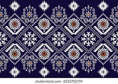 Geometric ethnic aztec embroidery style.Figure ikat oriental traditional art pattern.Design for ethnic background,wallpaper,fashion,clothing,wrapping,fabric,element,sarong,graphic,vector illustration.