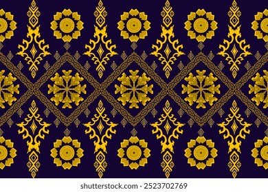 Geometric ethnic aztec embroidery style.Figure ikat oriental traditional art pattern.Design for ethnic background,wallpaper,fashion,clothing,wrapping,fabric,element,sarong,graphic,vector illustration.