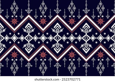 Geometric ethnic aztec embroidery style.Figure ikat oriental traditional art pattern.Design for ethnic background,wallpaper,fashion,clothing,wrapping,fabric,element,sarong,graphic,vector illustration.