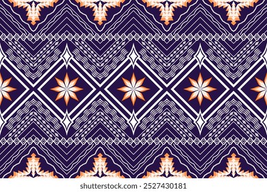 Geometric ethnic aztec embroidery style.Figure ikat oriental traditional art pattern.Design for ethnic background,wallpaper,fashion,clothing,wrapping,fabric,element,sarong,graphic,vector illustration.