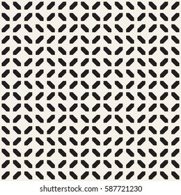 Geometric Ethnic Background With Symmetric Lines Lattice. Stylish Monochrome Texture. Vector Abstract Seamless Pattern.