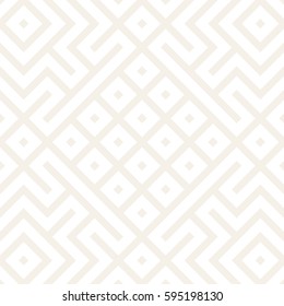 Geometric Ethnic Background With Symmetric Lines Lattice. Stylish Subtle Texture. Vector Abstract Seamless Pattern.