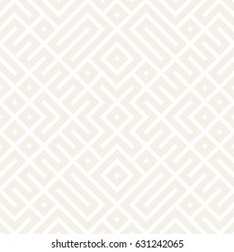 Geometric Ethnic Background With Symmetric Lines Lattice. Stylish Subtle Texture. Vector Abstract Seamless Pattern.