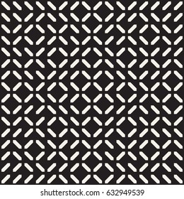 Geometric Ethnic Background With Symmetric Lines Lattice. Stylish Monochrome Texture. Vector Abstract Seamless Pattern.