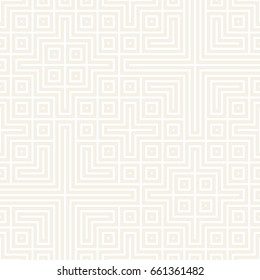 Geometric Ethnic Background With Symmetric Lines Lattice. Stylish Subtle Texture. Vector Abstract Seamless Pattern.