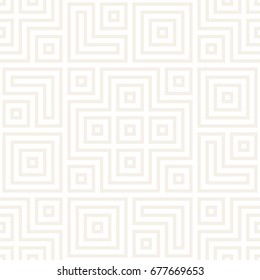 Geometric Ethnic Background With Symmetric Lines Lattice. Stylish Subtle Texture. Vector Abstract Seamless Pattern.
