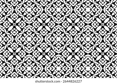 Geometric ethnic black white pattern. Template, stencil for laser cutting metal, wood carving, coloring, stained glass, logo. Exotic ornaments of the East, Asia, India, Mexico, Aztec, Peru.