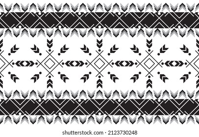 Geometric ethnic bohemian pattern. Design for fabric, clothing, rug, carpet, scarf, floor, background. Vector illustration. Black and white pattern.