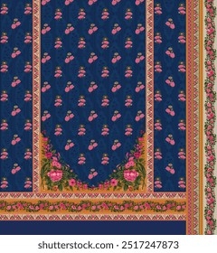 Geometric ethnic border design all over design ikat seamless pattern Design for background, carpet, wallpaper, clothing etc.