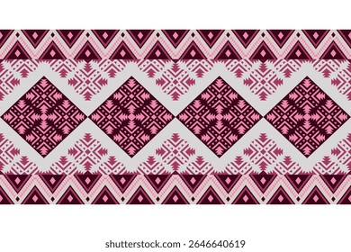 Geometric Ethnic Border: Native American Tribal Vector. Dynamic geometric ethnic border design inspired by Native American tribal patterns, fabric, trim, carpet, or decorative elements. 