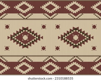 Geometric ethnic clipart. Navajo tribal vector seamless pattern. 