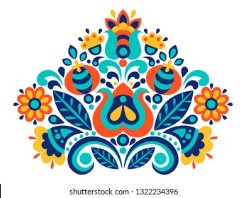 geometric ethnic decoration. Fashion mexican, navajo or aztec, native american ornament.  Colored vector design element for frame and border, textile, fabric or paper print. Vector illustration 