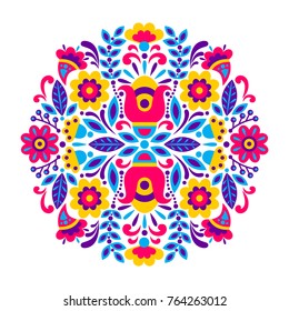 geometric ethnic decoration. Fashion mexican, navajo or aztec, native american ornament.  Colored vector design element for frame and border, textile, fabric or paper print. Vector illustration 