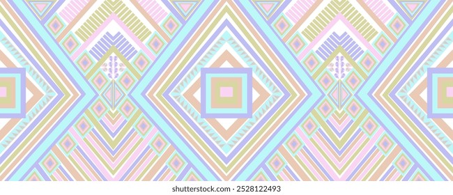 Geometric ethnic, design for decorative, clothing, carpet, background, fabric, handcraft, tribal, square, seamless, retro, draperies, geometric traditional ethnic, cushions,pillow, Print,ethnic,pastel