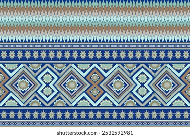 Geométrico, diseño étnico para decorativo, ropa, alfombra, fondo, tela, artesanía, tribal, cuadrado, sin costuras, retro, cortinas, geométrico tradicional, étnico, cojines, almohada, impresión, étnico, tribal