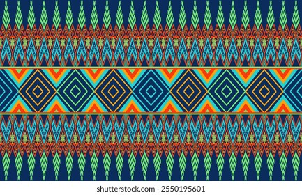 Geométrico, diseño étnico para decorativo, ropa, alfombra, fondo, tela, artesanía, tribal, cuadrado, sin costuras, retro, cortinas, geométrico tradicional étnico, cojines, almohada, impresión, funda de almohada