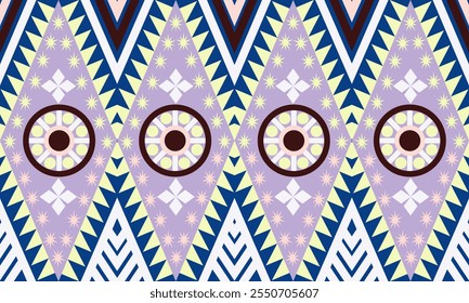 Geométrico, diseño étnico para decorativo, ropa, alfombra, fondo, tela, artesanía, tribal, cuadrado, sin costuras, retro, cortinas, geométrico tradicional étnico, cojines, almohada, impresión, funda de almohada