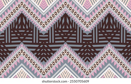 Geométrico, diseño étnico para decorativo, ropa, alfombra, fondo, tela, artesanía, tribal, cuadrado, sin costuras, retro, cortinas, geométrico tradicional étnico, cojines, almohada, impresión, funda de almohada