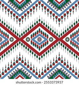 Geométrico, diseño étnico para decorativo, ropa, alfombra, fondo, tela, artesanía, tribal, cuadrado, sin costuras, retro, cortinas, geométrico tradicional étnico, cojines, almohada, impresión, funda de almohada