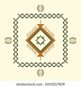 geometric ethnic fabric pattern border abstract design for fabric print, rugs, clothing, sarong, scarf, wrap, embroidery, print, curtain, carpet, wallpaper, wrapping, Batik, Aztec