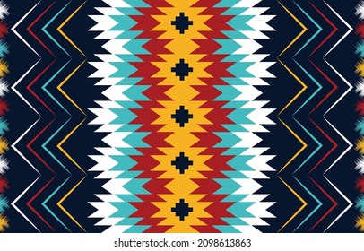 Geometric ethnic fabric pattern. Design for background, wallpaper, floor, clothing, fabric, carpet. Vector illustration.