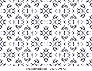 geometric ethnic fabric seamless pattern on White background, design for cloth, carpet, batik, wallpaper, wrapping etc.