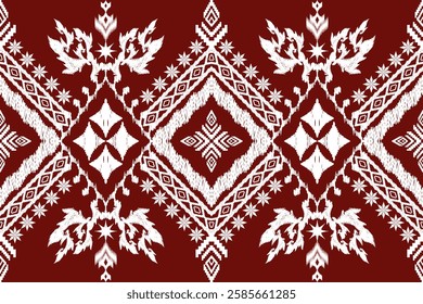 Geometric ethnic Figure aztec embroidery style.Ikat oriental traditional art pattern.Design for ethnic background,wallpaper,fashion,clothing,wrapping,fabric,element,sarong,graphic,vector illustration.