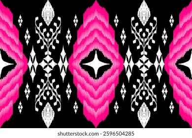 Geometric ethnic Figure aztec embroidery style.Ikat oriental traditional art pattern.Design for ethnic background,wallpaper,fashion,clothing,wrapping,fabric,element,sarong,graphic,vector illustration.
