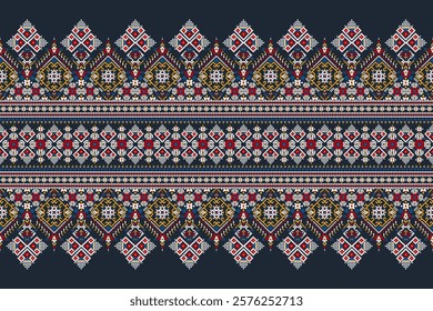 Geometric ethnic floral pattern,geometric pattern,geometric floral embroidery,Aztec style,abstract background,vector illustration,floral cross stitch pattern.design for texture,fabric,clothing,print.