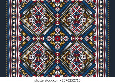 Geometric ethnic floral pattern,geometric pattern,geometric floral embroidery,Aztec style,abstract background,vector illustration,floral cross stitch pattern.design for texture,fabric,clothing,print.