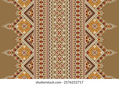 Geometric ethnic floral pattern,geometric pattern,geometric floral embroidery,Aztec style,abstract background,vector illustration,floral cross stitch pattern.design for texture,fabric,clothing,print.