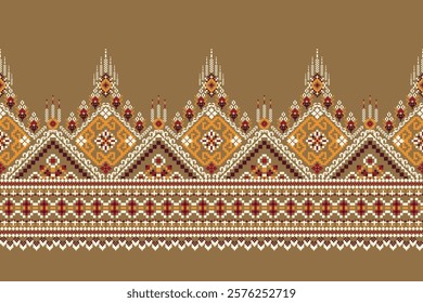 Geometric ethnic floral pattern,geometric pattern,geometric floral embroidery,Aztec style,abstract background,vector illustration,floral cross stitch pattern.design for texture,fabric,clothing,print.