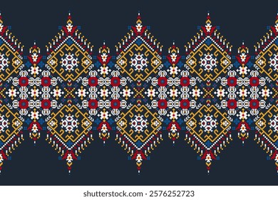 Geometric ethnic floral pattern,geometric pattern,geometric floral embroidery,Aztec style,abstract background,vector illustration,floral cross stitch pattern.design for texture,fabric,clothing,print.