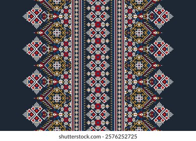 Geometric ethnic floral pattern,geometric pattern,geometric floral embroidery,Aztec style,abstract background,vector illustration,floral cross stitch pattern.design for texture,fabric,clothing,print.