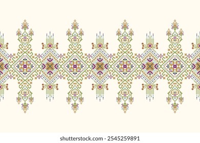 Geometric ethnic floral pattern,geometric oriental pattern on white background,vector illustration,geometric flower pattern traditional,Aztec style.design for texture,fabric,clothing,decoration,print.
