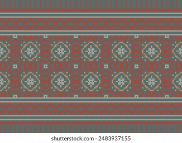 Geometric ethnic flower pattern for background,fabric,wrapping,clothing,wallpaper,Batik,carpet,embroidery style.