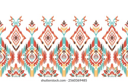 Geometric ethnic flower pattern for background,fabric,wrapping,clothing,wallpaper,Batik,carpet,embroidery style.