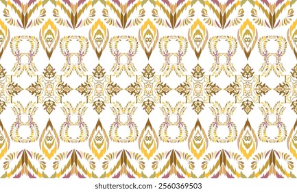 Geometric ethnic flower pattern for background,fabric,wrapping,clothing,wallpaper,Batik,carpet,embroidery style.
