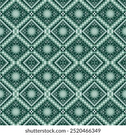 Geometric ethnic flower pattern for background,vector, fabric,wrapping,clothing,wallpaper,carpet,embroidery style.