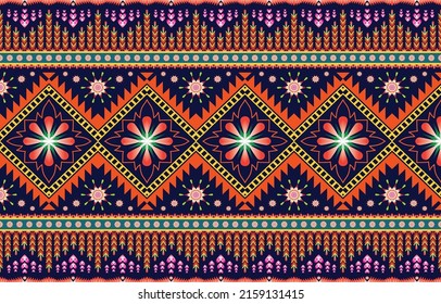 Geometric ethnic geometry traditional seamless pattern design for background, rug, wallpaper, clothing, wrap, batik, cloth, embroidery style vector illustration.