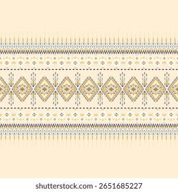 Geometric ethnic horizontal seamless pattern.Traditional design Native American tribal fabric, tile, carpet, vector, 
illustration design,Scarf,wallpaper, clothing, batik, wrapping paper, art print
