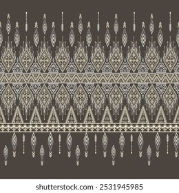 Geometric ethnic, Ikat embroidery, Navajo, traditional, vector illustration design, fabric, background, Silk, Fashion