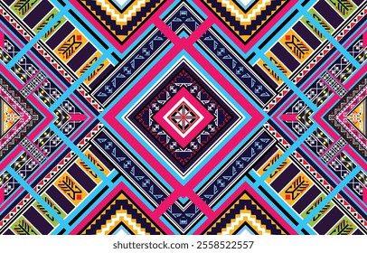 Geometric ethnic ikat ethnic ethnic embroidery ikat pattern ethnic border ikat vector Design for clothing,fabric,printing,batik,Wallpaper,wrapping,vector illustration,fabric,embroidery border, etc.