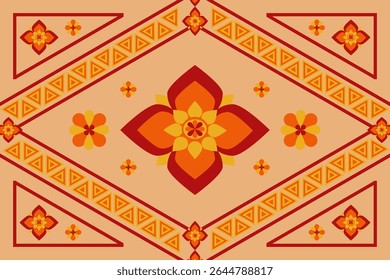 Diseño tradicional del patrón étnico geométrico de la tela del ikat para el fondo, Fondo de pantalla, alfombra, ropa, envoltura, tela, Vector para la impresión textil