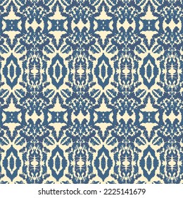 Geometric ethnic Ikat ornament pattern. Embroidery with retro style.