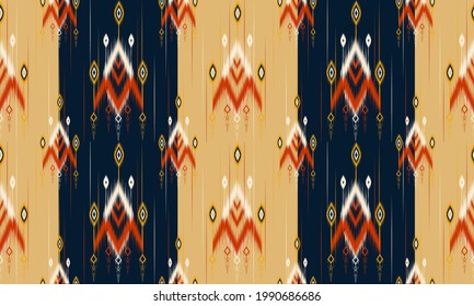 Geometric ethnic ikat pattern Oriental traditional Design for background.