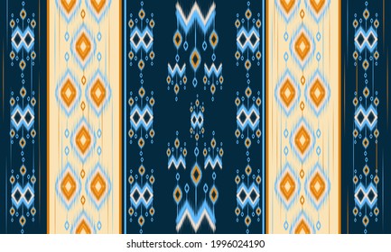 Geometric ethnic ikat pattern Oriental traditional Design for background.