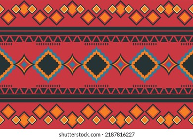 Geometrisches ethnisches Muster Seamless Traditional Design für Hintergrund, Teppich, Tapeten, Kleidung, Umhüllung, Batik, Stoff, Vektorgrafik.embroidery Stil.