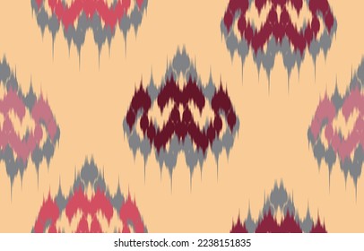 Geometric ethnic ikat pattern seamless pink flower color oriental. Design for fabric, curtain, background, carpet, wallpaper, clothing, wrapping, batik, vector illustration. embroidery style.