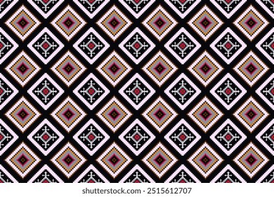 Geometric ethnic ikat pattern seamless oriental traditional design floral background wallpaper carpet clothing wrapping vector illustration texture fabric print Illustrat3